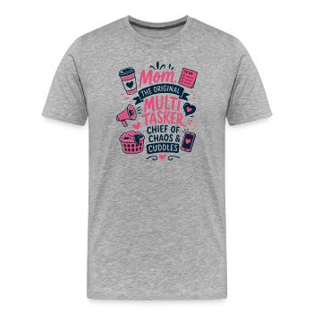 Mom The Original Multitasker - Männer Premium Bio T-Shirt - Grau meliert - Vorne - Damien (186cm)