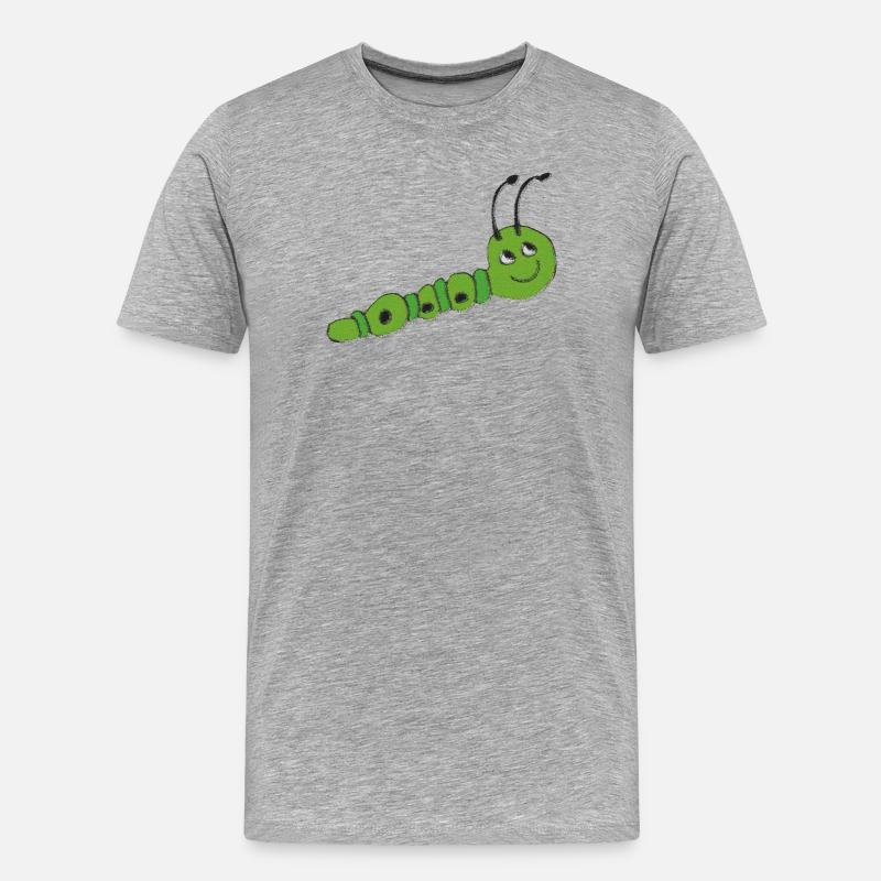 Raupe impressionismus - Männer Premium Bio T-Shirt - Grau meliert