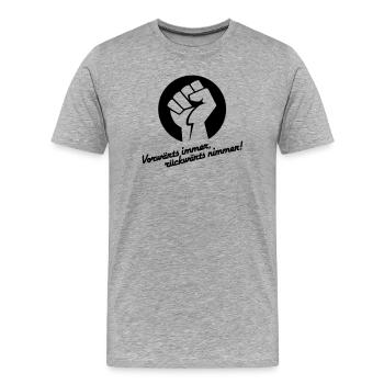 Vorwärts immer rückwärts nimmer v.1 - Männer Premium Bio T-Shirt - Grau meliert - Vorne - Damien (186cm)