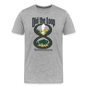 Yellowstone Did the Loop Road Trip Route - Men's Premium Organic T-Shirt - heather grey - Front - Damien (186cm)