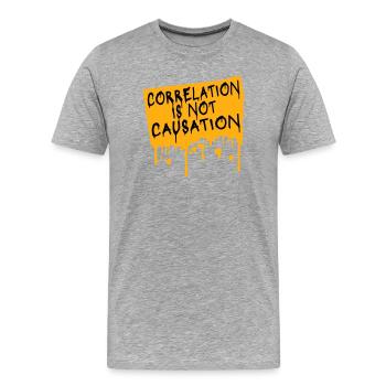 Correlation Is Not Causation Nerd Wissenschaft - Männer Premium Bio T-Shirt - Grau meliert - Vorne - Damien (186cm)