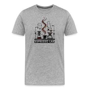 Espresso Lab Espresso Ritual - Männer Premium Bio T-Shirt - Grau meliert - Vorne - Damien (186cm)