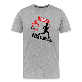 Marathon Runner Time – Finish Record - Men's Premium Organic T-Shirt - heather grey - Front - Damien (186cm)