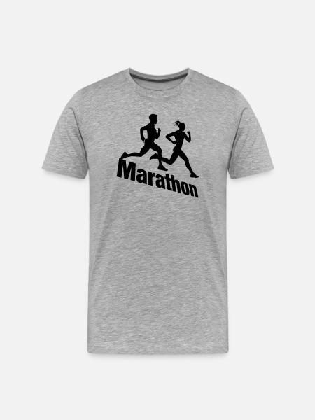 Running Duo – Team Marathon - Men's Premium Organic T-Shirt - heather grey