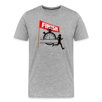 Zielzeit der weiblichen Läuferin – Rennrekord - Männer Premium Bio T-Shirt - Grau meliert - Vorne - Damien (186cm)