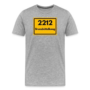 ALTE POSTLEITZAHL 2212 BRUNSBÜTTELKOOG - Männer Premium Bio T-Shirt - Grau meliert - Vorne - Damien (186cm)