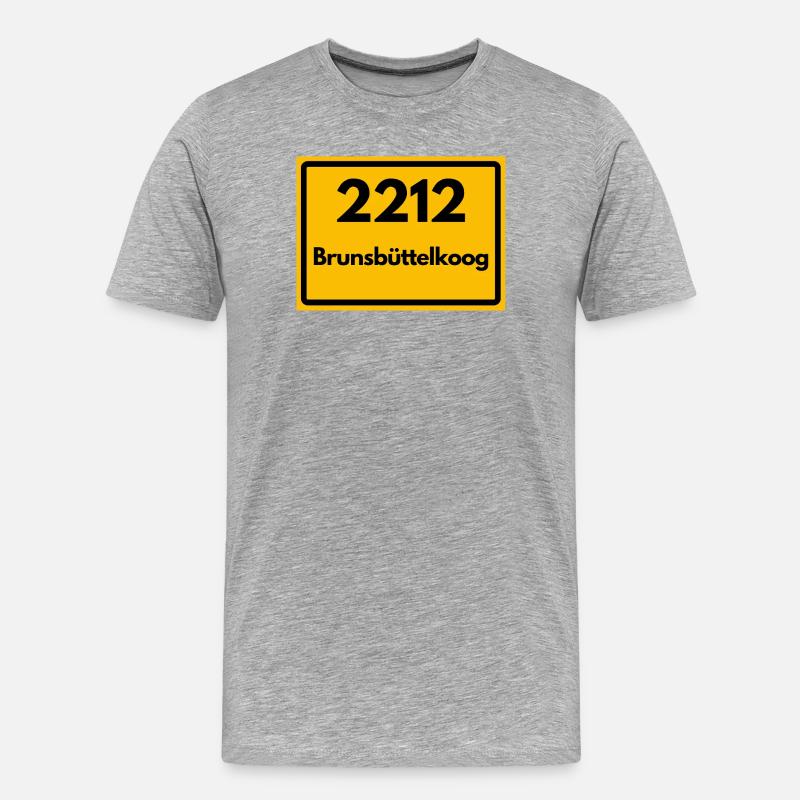 ALTE POSTLEITZAHL 2212 BRUNSBÜTTELKOOG - Männer Premium Bio T-Shirt - Grau meliert