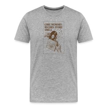 Core Reminder: Record Store | Vinyl - Men's Premium Organic T-Shirt - heather grey - Front - Damien (186cm)