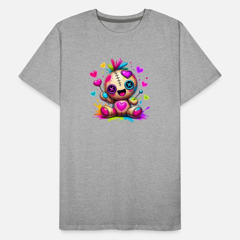 Jouet en peluche patchwork avec des cœurs néon T-shirt bio Premium Homme