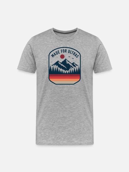 Mountains - Made for Ultras - Men's Premium Organic T-Shirt - heather grey