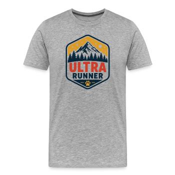 Ultra-Läufer - Männer Premium Bio T-Shirt - Grau meliert - Vorne - Damien (186cm)