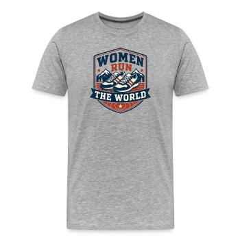 Frauen beherrschen die Welt - Männer Premium Bio T-Shirt - Grau meliert - Vorne - Damien (186cm)