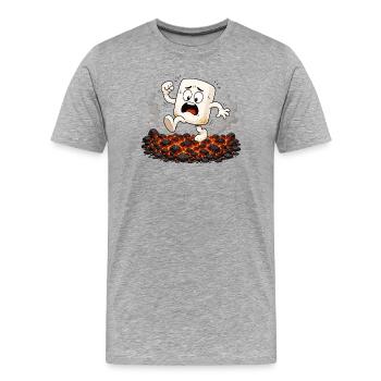 Marshmallow marche sur des braises incandescentes - T-shirt bio Premium Homme - gris chiné - Devant - Damien (186cm)