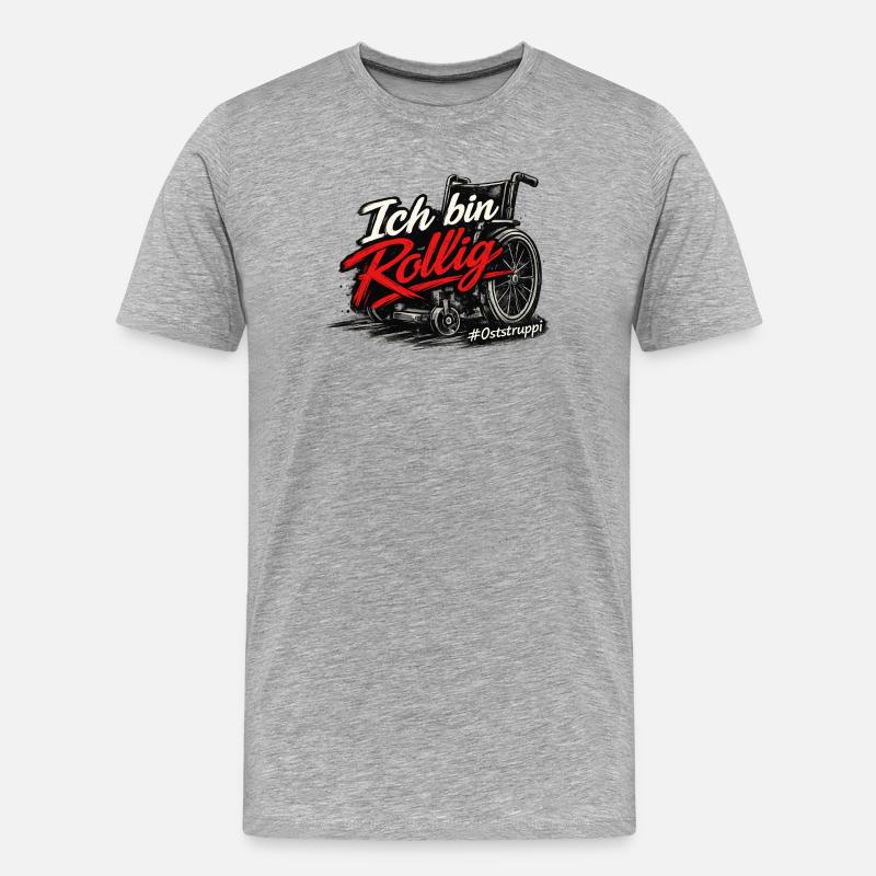 Rollig - Männer Premium Bio T-Shirt - Grau meliert