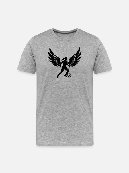 Fussballerin Fussball Silhouette - Männer Premium Bio T-Shirt - Grau meliert