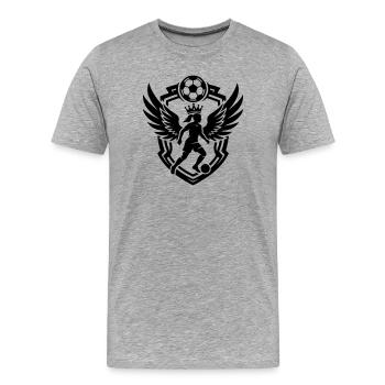 Frauenfussball Wappen Frau Fussball - Männer Premium Bio T-Shirt - Grau meliert - Vorne - Damien (186cm)