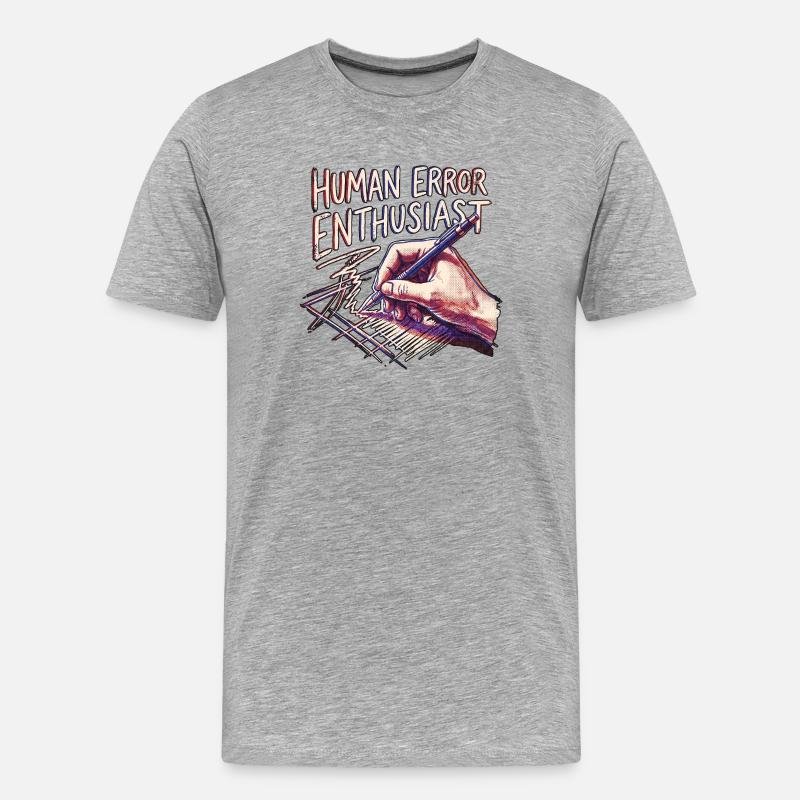 Human Error Enthausiast - Männer Premium Bio T-Shirt - Grau meliert