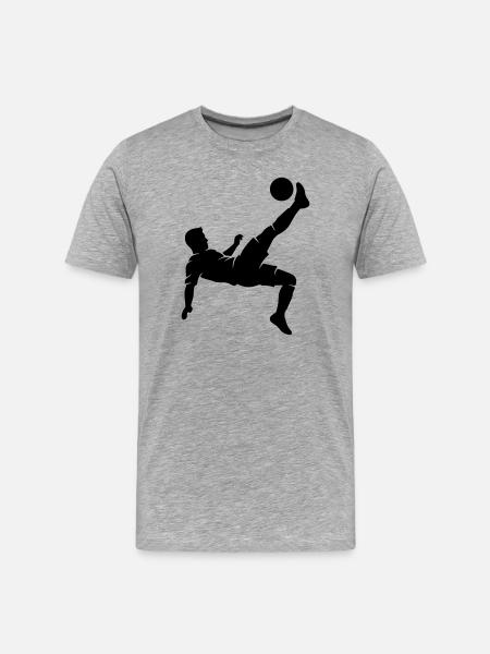 Footballer overhead kick - Men's Premium Organic T-Shirt - heather grey