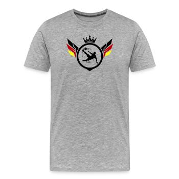 Footballer overhead kick Germany - Men's Premium Organic T-Shirt - heather grey - Front - Damien (186cm)