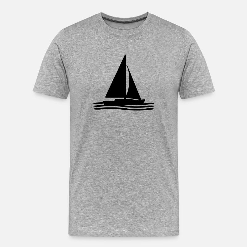 Segeln - Männer Premium Bio T-Shirt - Grau meliert