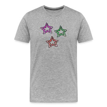 Étoiles - T-shirt bio Premium Homme - gris chiné - Devant - Damien (186cm)