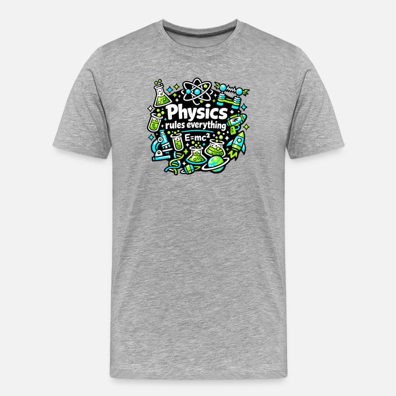 Physik regelt alles - Männer Premium Bio T-Shirt - Grau meliert