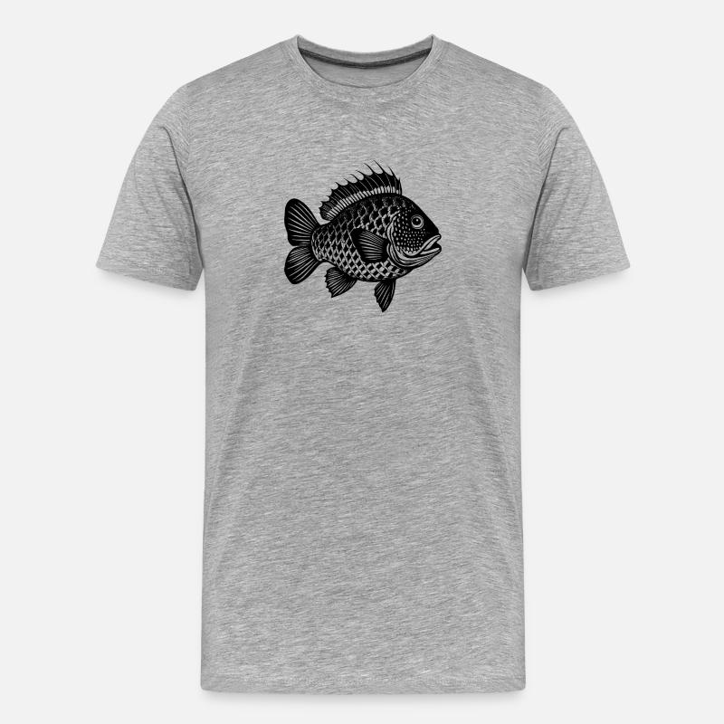 Poisson crapie - T-shirt bio Premium Homme - gris chiné