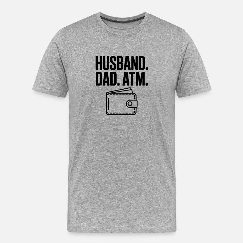 Ehemann. Papa. GELDAUTOMAT. - Männer Premium Bio T-Shirt - Grau meliert