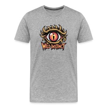 Wildes Instinktauge - Männer Premium Bio T-Shirt - Grau meliert - Vorne - Damien (186cm)