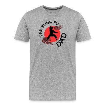 Der Kung-Fu-Vater - Männer Premium Bio T-Shirt - Grau meliert - Vorne - Damien (186cm)