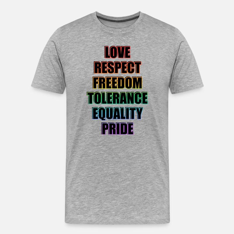 LGBTQ-Pride-Werte - Männer Premium Bio T-Shirt - Grau meliert