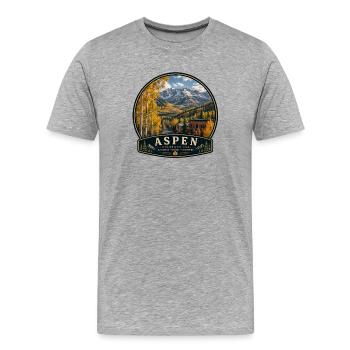 Aktiver Familienurlaub in Colorado Aspen Wandern  - Männer Premium Bio T-Shirt - Grau meliert - Vorne - Damien (186cm)