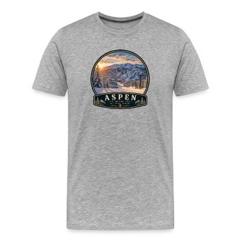 Colorado Aspen Skigebiet Skiurlaub Snowboard - Männer Premium Bio T-Shirt - Grau meliert - Vorne - Damien (186cm)