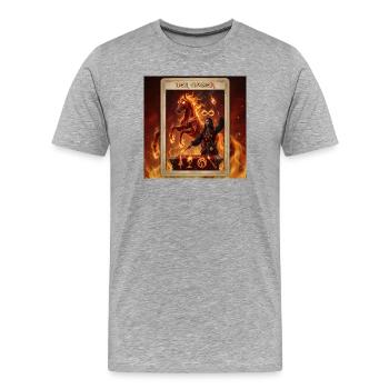Feuriges Pferd, der Magier - Männer Premium Bio T-Shirt - Grau meliert - Vorne - Damien (186cm)
