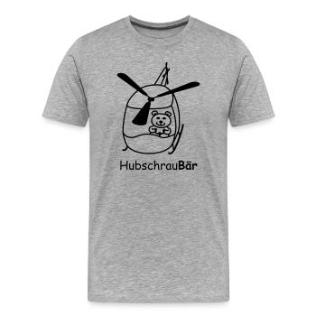 Hubschrau-Baer - Männer Premium Bio T-Shirt - Grau meliert - Vorne - Damien (186cm)