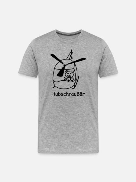 Hubschrau-Baer - Männer Premium Bio T-Shirt - Grau meliert
