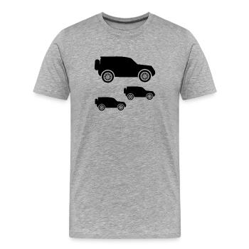 Automobiles - T-shirt bio Premium Homme - gris chiné - Devant - Damien (186cm)