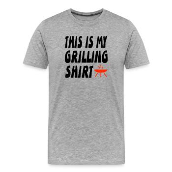 Griller - T-shirt bio Premium Homme - gris chiné - Devant - Damien (186cm)
