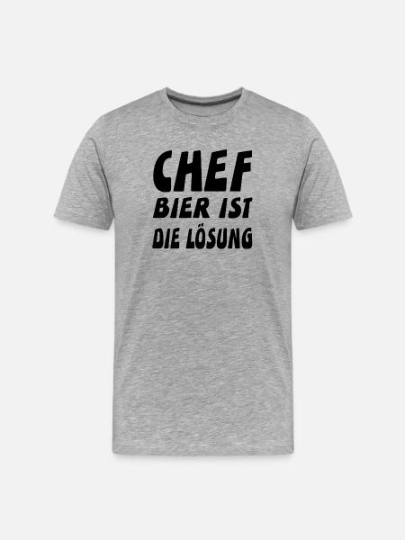 Chef - Männer Premium Bio T-Shirt - Grau meliert
