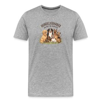 Hundedeliebhaber – Ein Herz Für Vierbeiner - Männer Premium Bio T-Shirt - Grau meliert - Vorne - Damien (186cm)