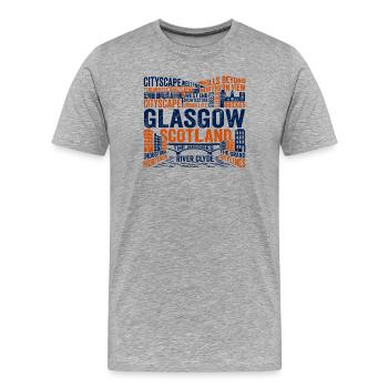 Glasgow Scotland Urban Skyline River Clyde - Männer Premium Bio T-Shirt - Grau meliert - Vorne - Damien (186cm)