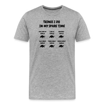 Obsessed with Turtles - Men's Premium Organic T-Shirt - heather grey - Front - Damien (186cm)