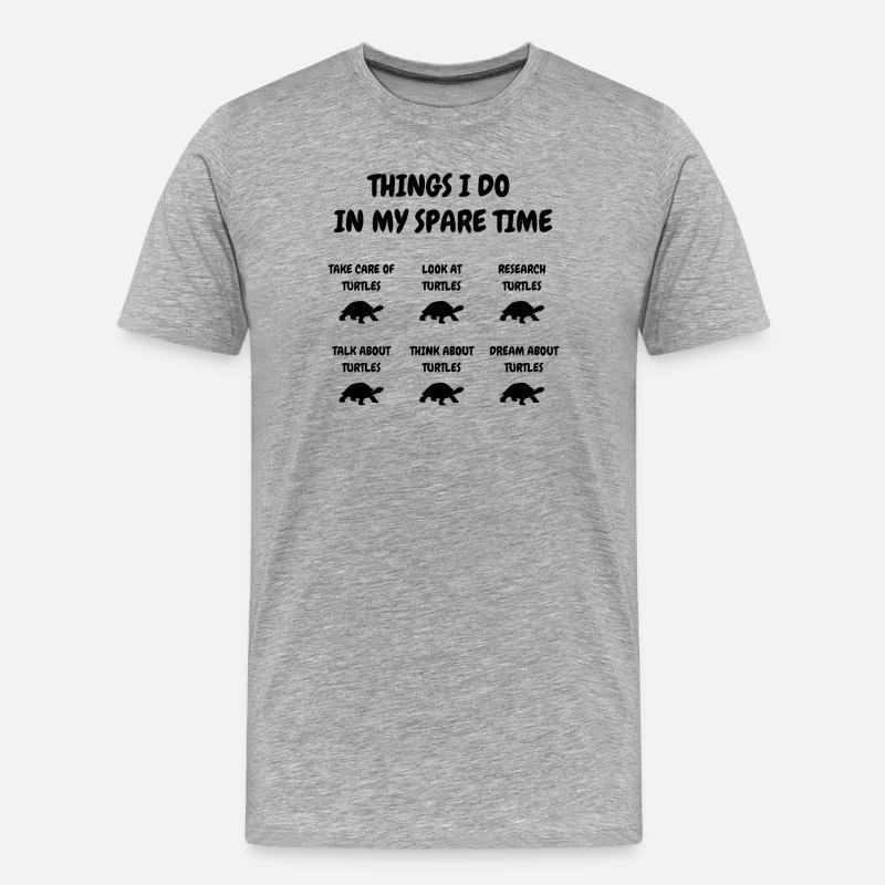 Obsessed with Turtles - Männer Premium Bio T-Shirt - Grau meliert