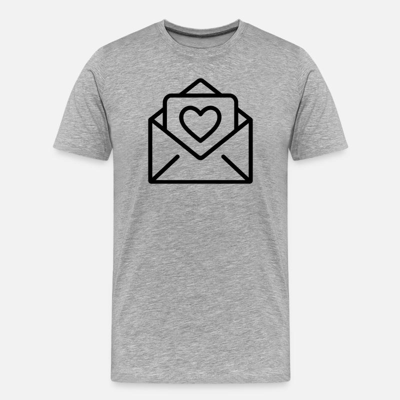 Liebesbrief - Männer Premium Bio T-Shirt - Grau meliert