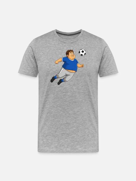 Fußballer mit Ball - Männer Premium Bio T-Shirt - Grau meliert