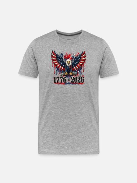 Eagle Patriot 1776–2026 - Men's Premium Organic T-Shirt - heather grey