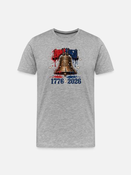 Liberty Bell 1776–2026 - Men's Premium Organic T-Shirt - heather grey