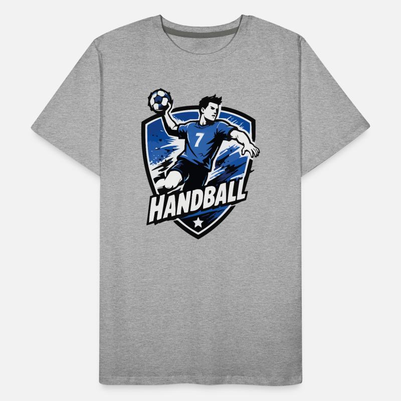 Bouclier bleu de l’attaquant de handball T-shirt bio Premium Homme
