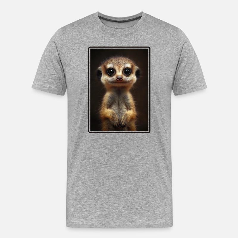 Meerkat Erdmännchen - Männer Premium Bio T-Shirt - Grau meliert