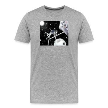 Explorateur spatial en orbite - T-shirt bio Premium Homme - gris chiné - Devant - Damien (186cm)